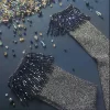 Original niche handmade tassel crystal socks