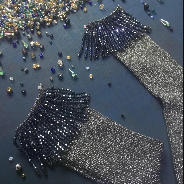 Original niche handmade tassel crystal socks
