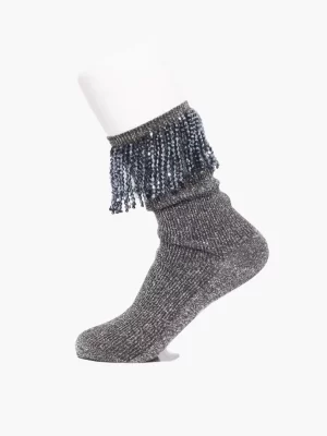 Custom Handmade Tassel Crystal Stacked Socks 6