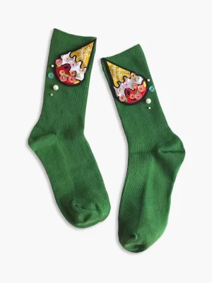 Hand-beaded candy-colored ice cream socks 1