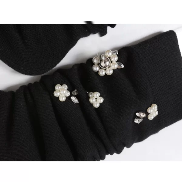 Heavy rhinestone pearl retro women's socks