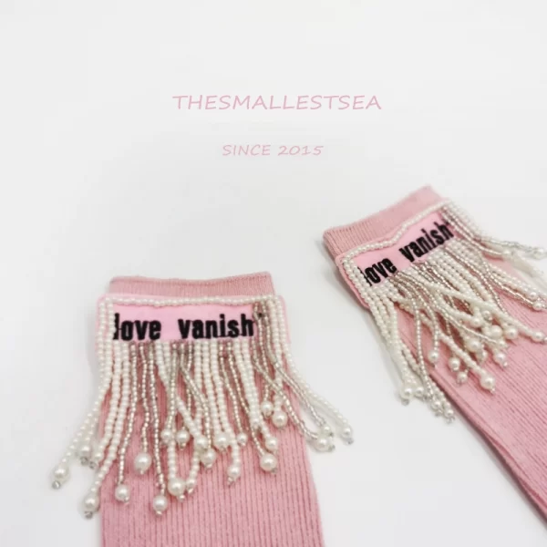 Handmade original pearl tassel women's socks