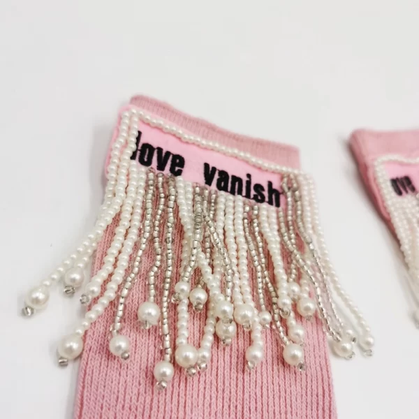 Handmade original pearl tassel women's socks