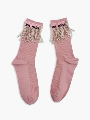 Pearl tassel women's socks 5